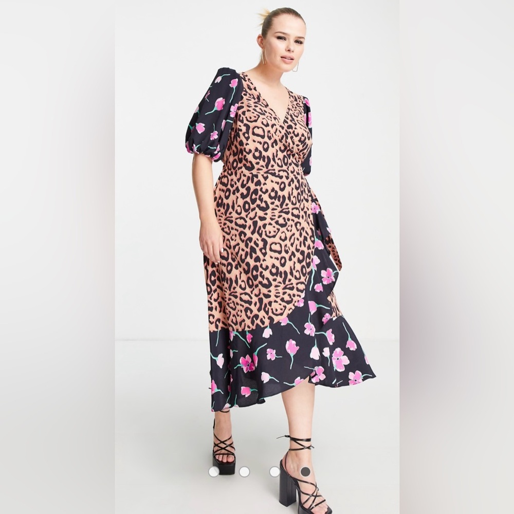 ASOS DESIGN Curve Midi Wrap Dress | Size 14 | Like New